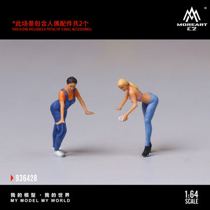 MoreArt 1:64 Scene Of An Auto Supply Store LED Light Diorama with 2 Girls Figures