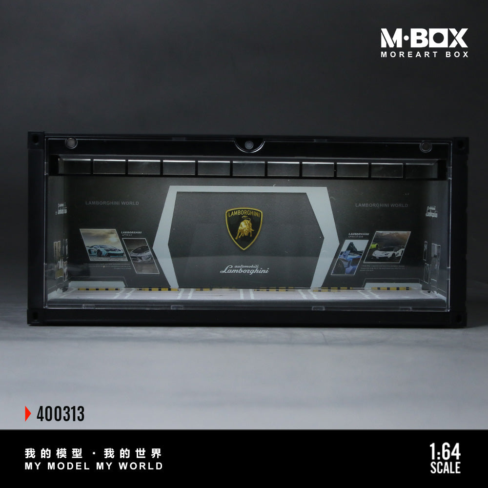 MoreArt M BOX 1/64 Container Model Storage Scene Diorama with LED Light- Lamborghini Edition