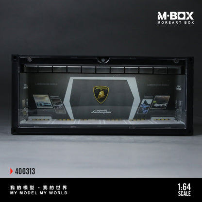 MoreArt M BOX 1/64 Container Model Storage Scene Diorama with LED Light- Lamborghini Edition