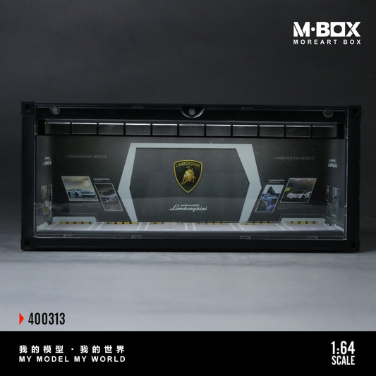 MoreArt M BOX 1/64 Container Model Storage Scene Diorama with LED Light- Lamborghini Edition