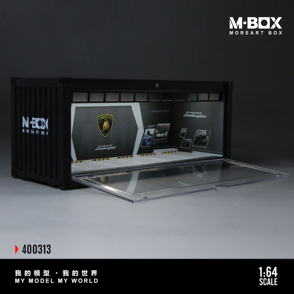 MoreArt M BOX 1/64 Container Model Storage Scene Diorama with LED Light- Lamborghini Edition