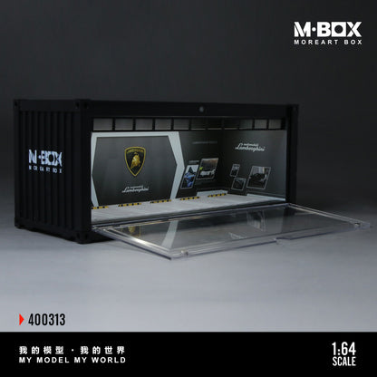 MoreArt M BOX 1/64 Container Model Storage Scene Diorama with LED Light- Lamborghini Edition