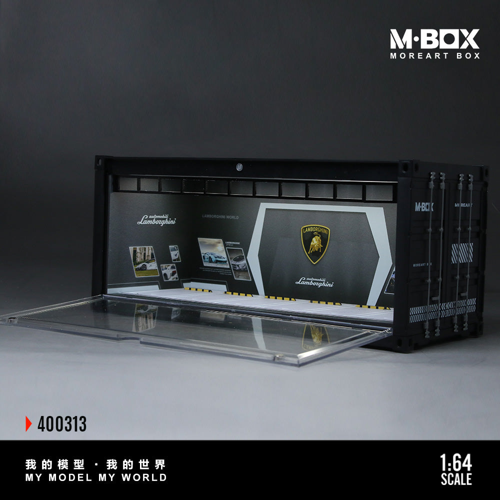 MoreArt M BOX 1/64 Container Model Storage Scene Diorama with LED Light- Lamborghini Edition