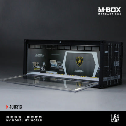MoreArt M BOX 1/64 Container Model Storage Scene Diorama with LED Light- Lamborghini Edition