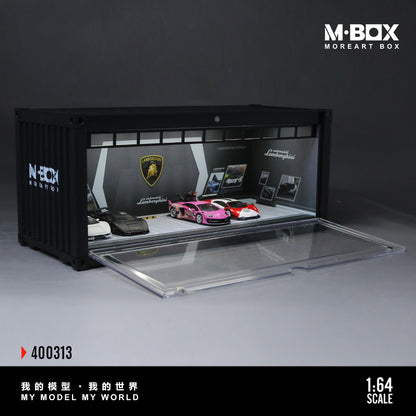 MoreArt M BOX 1/64 Container Model Storage Scene Diorama with LED Light- Lamborghini Edition