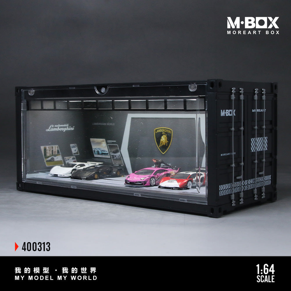 MoreArt M BOX 1/64 Container Model Storage Scene Diorama with LED Light- Lamborghini Edition