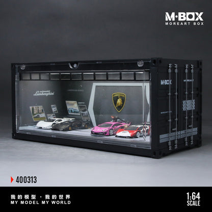 MoreArt M BOX 1/64 Container Model Storage Scene Diorama with LED Light- Lamborghini Edition
