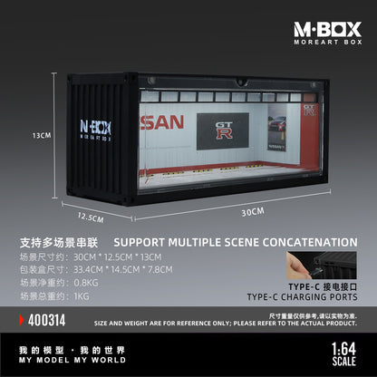 MoreArt M BOX 1/64 Container Model Storage Scene Diorama with LED Light GT-R Edition