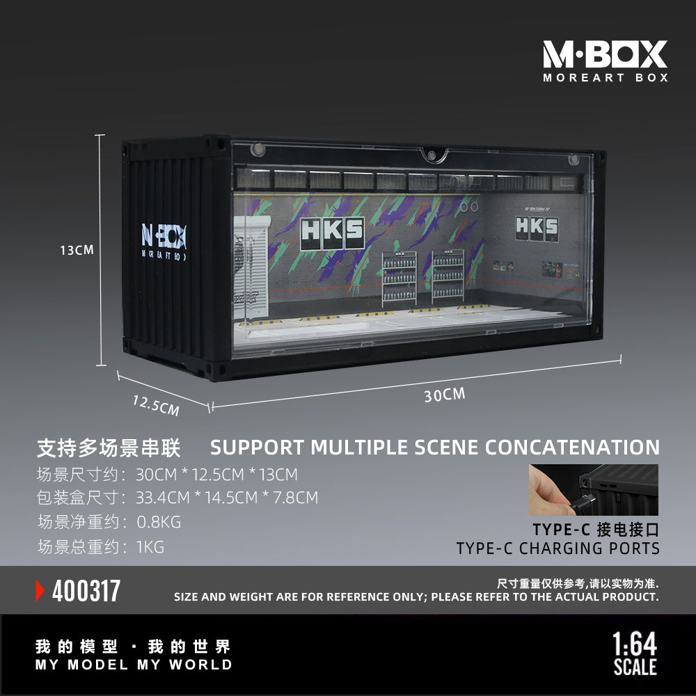 MoreArt M BOX 1/64 Container Model Storage Scene Diorama with LED Light- HKS Edition