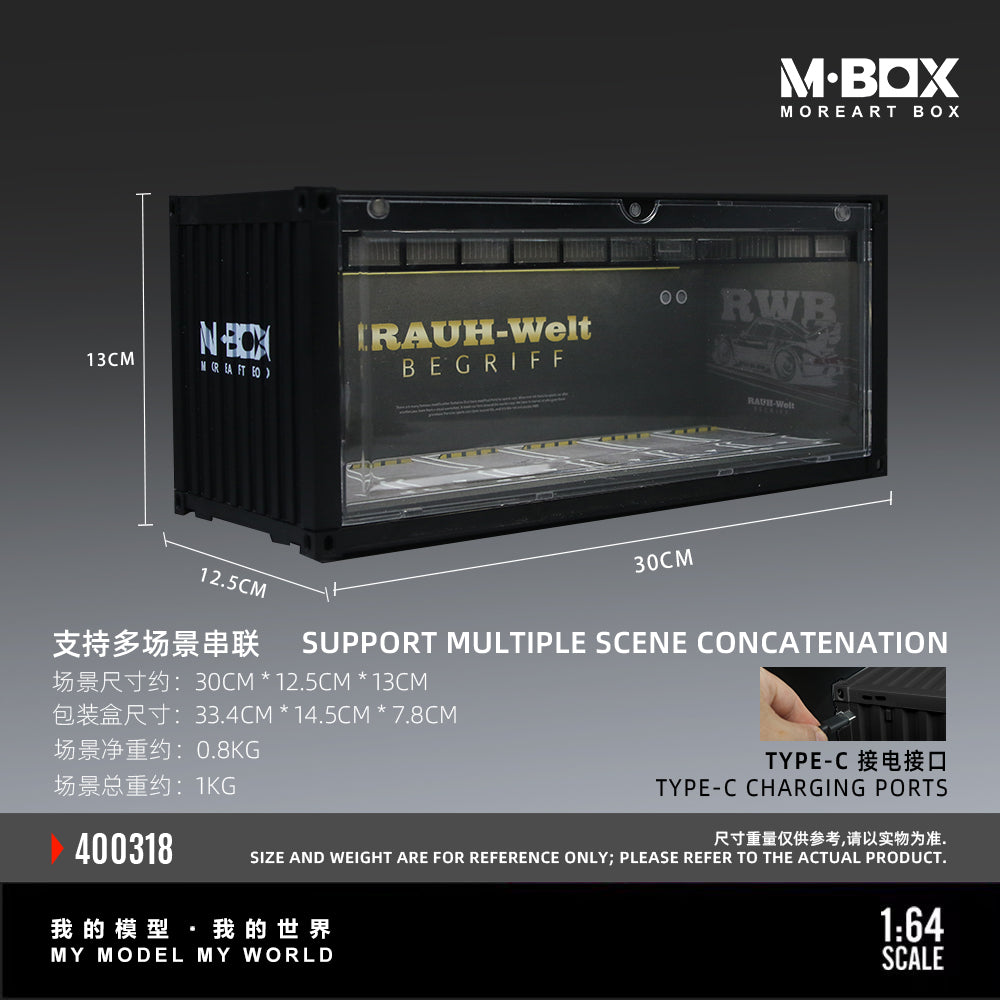 MoreArt M BOX 1/64 Container Model Storage Scene Diorama with LED Light- RWB Edition