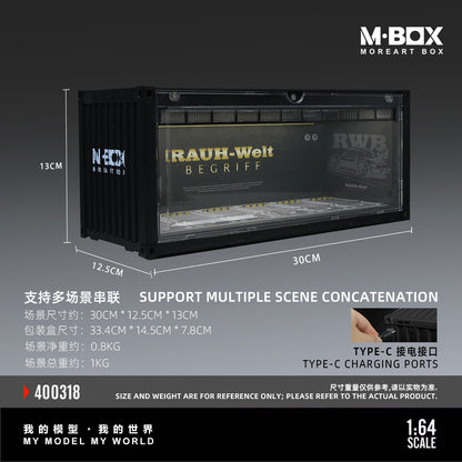 MoreArt M BOX 1/64 Container Model Storage Scene Diorama with LED Light- RWB Edition