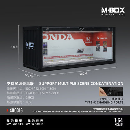 MoreArt M BOX 1/64 Container Model Storage Scene Diorama with LED Light- Honda Edition