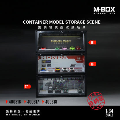 MoreArt M BOX 1/64 Container Model Storage Scene Diorama with LED Light- RWB Edition