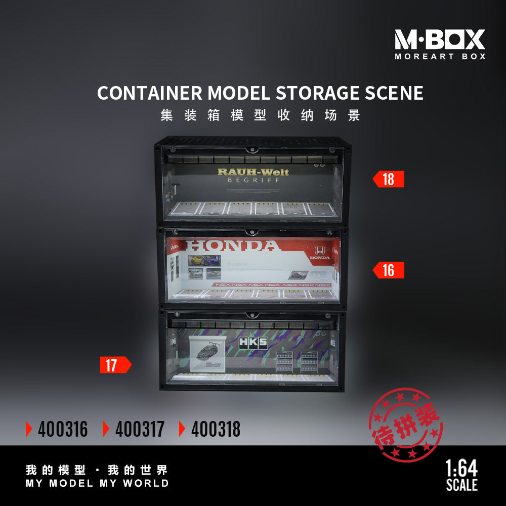 MoreArt M BOX 1/64 Container Model Storage Scene Diorama with LED Light- RWB Edition