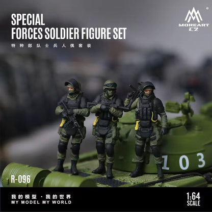 MoreArt 1:64 Special Forces Soldier Figure Set (3 Figures Set)