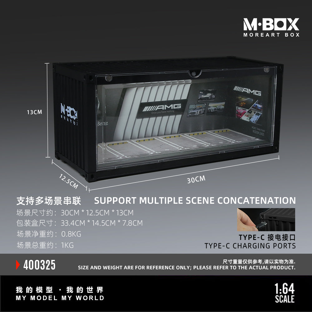 MoreArt M BOX 1/64 Container Model Storage Scene Diorama with LED Light- AMG Edition