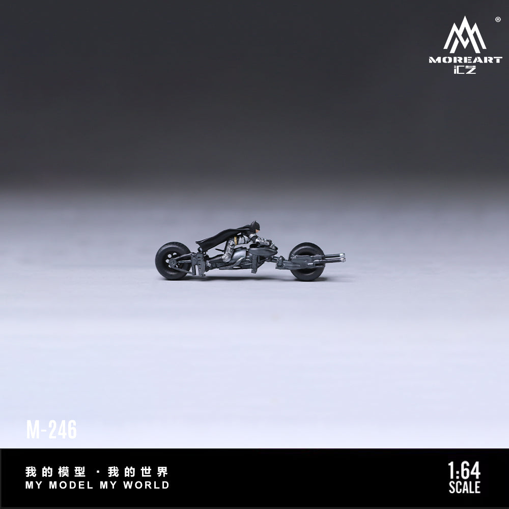 MoreArt 1:64 Batman Batcycle Bat Themed Combat Motorcycle Figure Set (1 Motorcycle + 1 Figure)