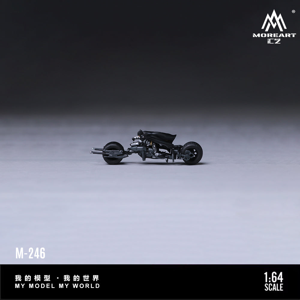 MoreArt 1:64 Batman Batcycle Bat Themed Combat Motorcycle Figure Set (1 Motorcycle + 1 Figure)