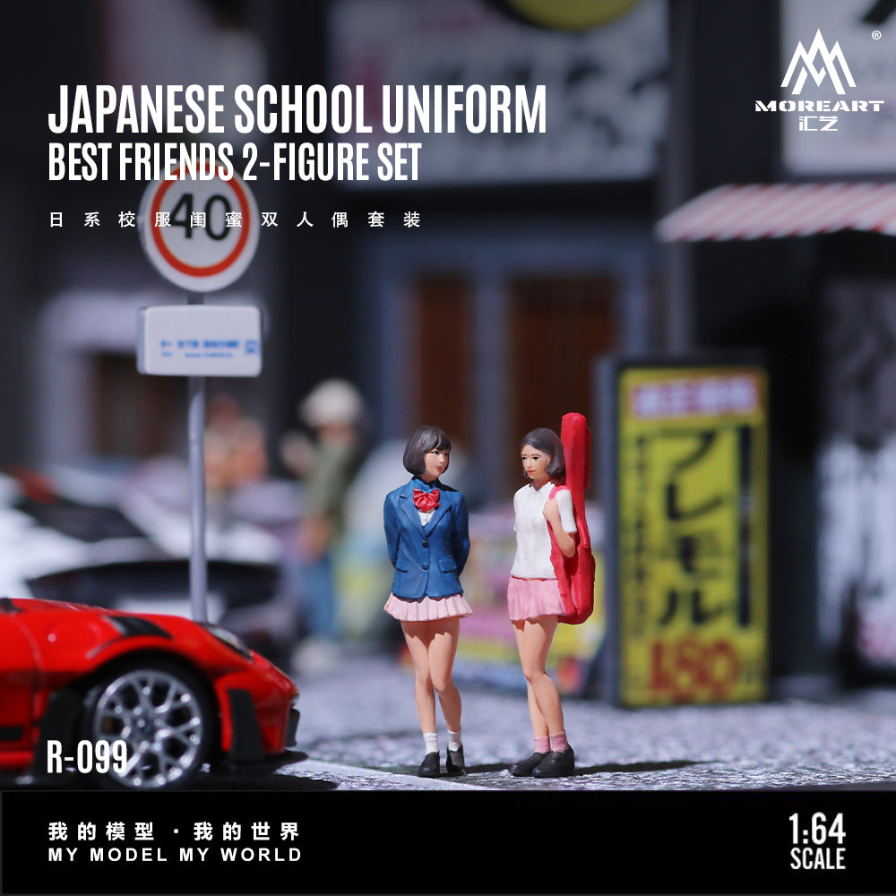 MoreArt 1:64 Japanese School Uniform Best Friends 2 Figure Set (2 Figures Set)