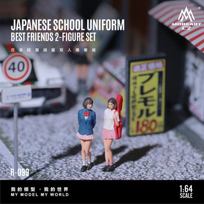 MoreArt 1:64 Japanese School Uniform Best Friends 2 Figure Set (2 Figures Set)