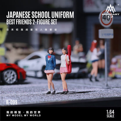 MoreArt 1:64 Japanese School Uniform Best Friends 2 Figure Set (2 Figures Set)