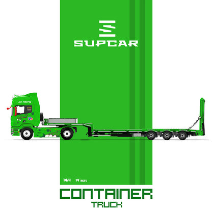 Supcar 1:64 Scania Flat Bed Trailer Transporter Truck Rexy Green