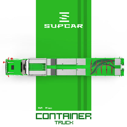 Supcar 1:64 Scania Flat Bed Trailer Transporter Truck Rexy Green