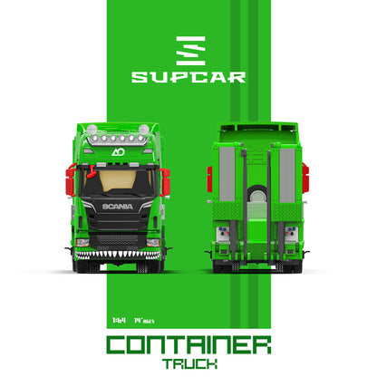 Supcar 1:64 Scania Flat Bed Trailer Transporter Truck Rexy Green