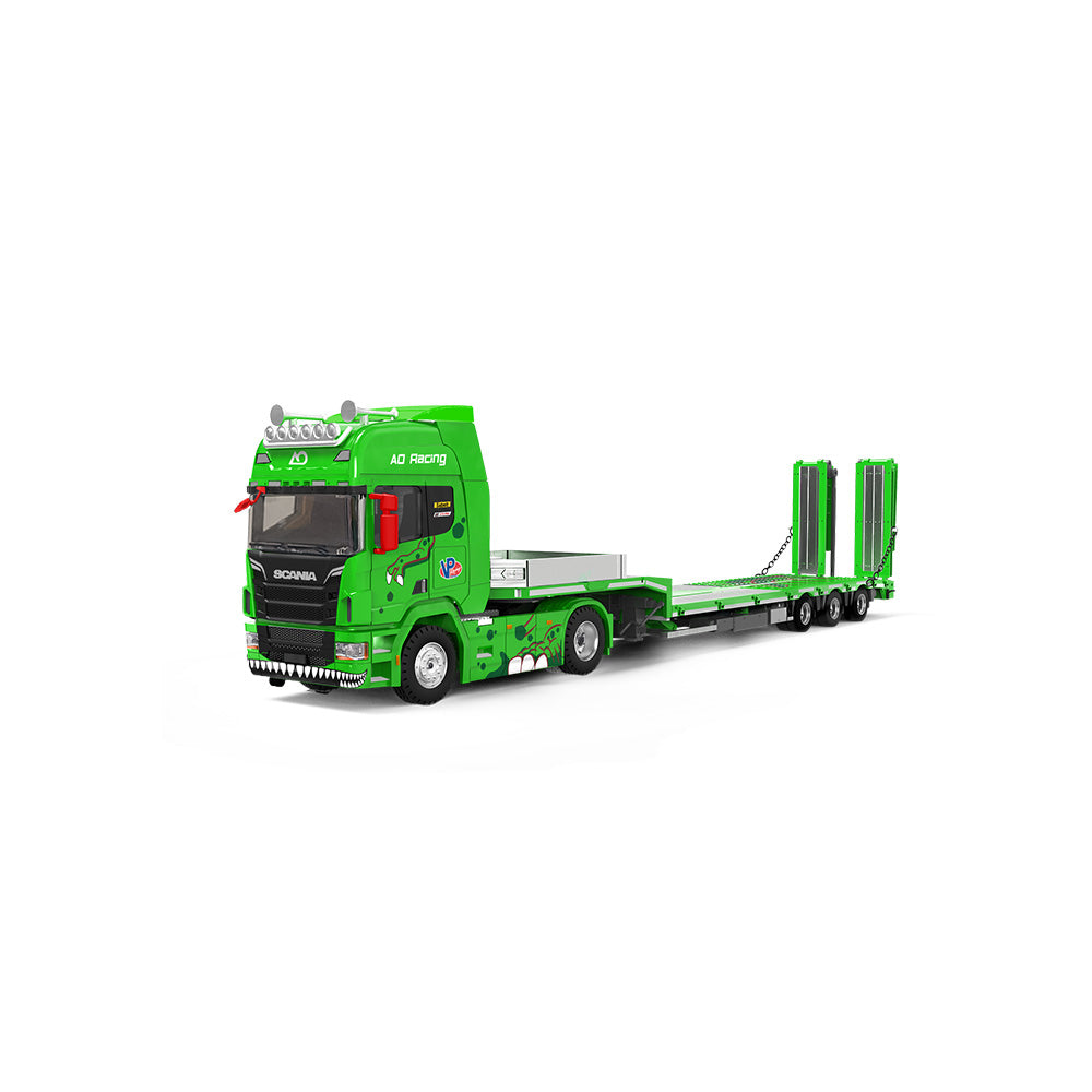 Supcar 1:64 Scania Flat Bed Trailer Transporter Truck Rexy Green