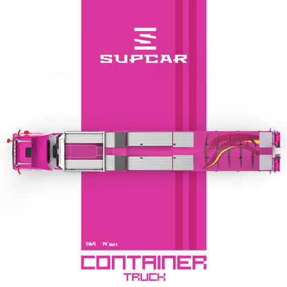 Supcar 1:64 Scania Flat Bed Trailer Transporter Truck Roxy Pink