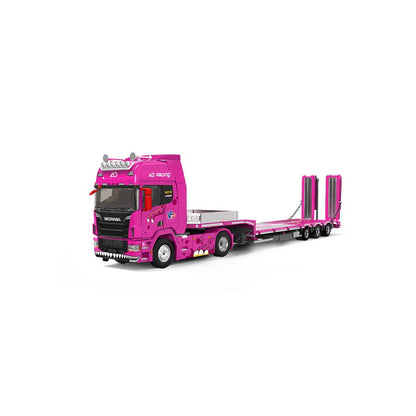 Supcar 1:64 Scania Flat Bed Trailer Transporter Truck Roxy Pink