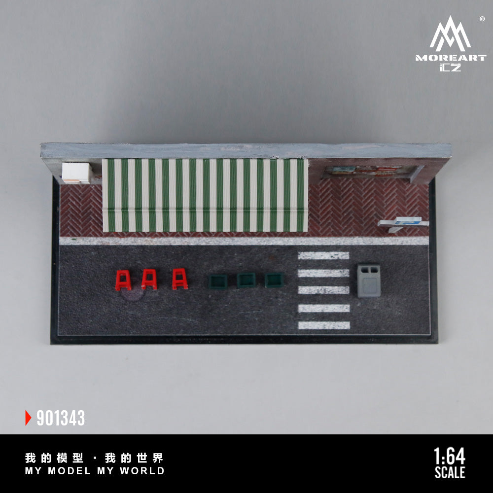 MoreArt 1:64 A Miniature Scene of A Hong Kong Style Tea Restaurant Diorama in Acrylic Case (Please Find Included Accessories in Description)