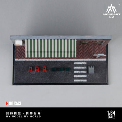 MoreArt 1:64 A Miniature Scene of A Hong Kong Style Tea Restaurant Diorama in Acrylic Case (Please Find Included Accessories in Description)
