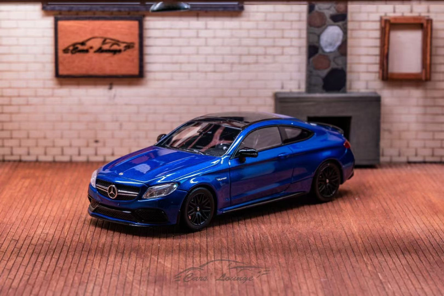 [Premium Resin Model] Car Lounge 1:64 Mercedes-Benz C63S Coupe C-Class W205 Brilliant Blue Premium Box Packaging (Limited to 399 Pieces)