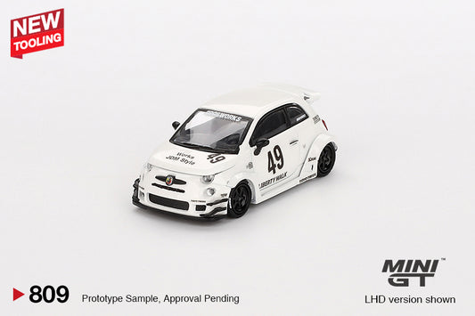Mini GT 1:64 ABARTH 595 LB-WORKS x Abas Works Gara White (MGT00809-CH)