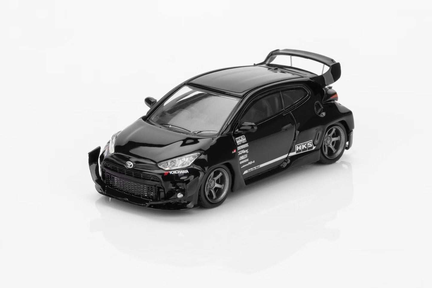 Fuji 1:64 Toyota GR Yaris Pandem Rocket Bunny Wide Body Hot Hatch HKS Black Limited 499 Pieces