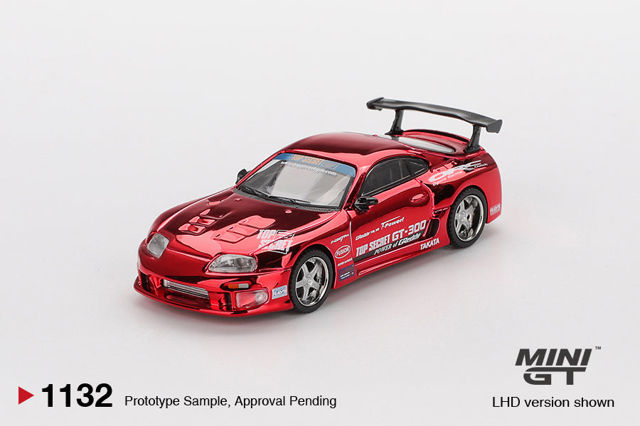 Mini GT 1:64 Toyota Supra (A80) Top Secret GT-300 Top Secret Red Chrome (MGT01132-CH)