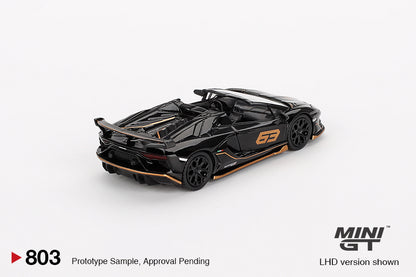 Mini GT 1:64 Lamborghini Aventador SVJ 63 Roadster Nero Aldebaran (MGT00803-CH)