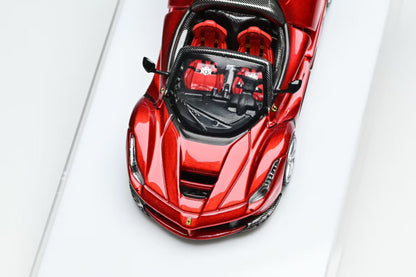 Street Buster 1:64 LaFerrari F150 Aperta Soft Top Rosso Maranello Metallic Red Openable Rear Hood Detailed Engine