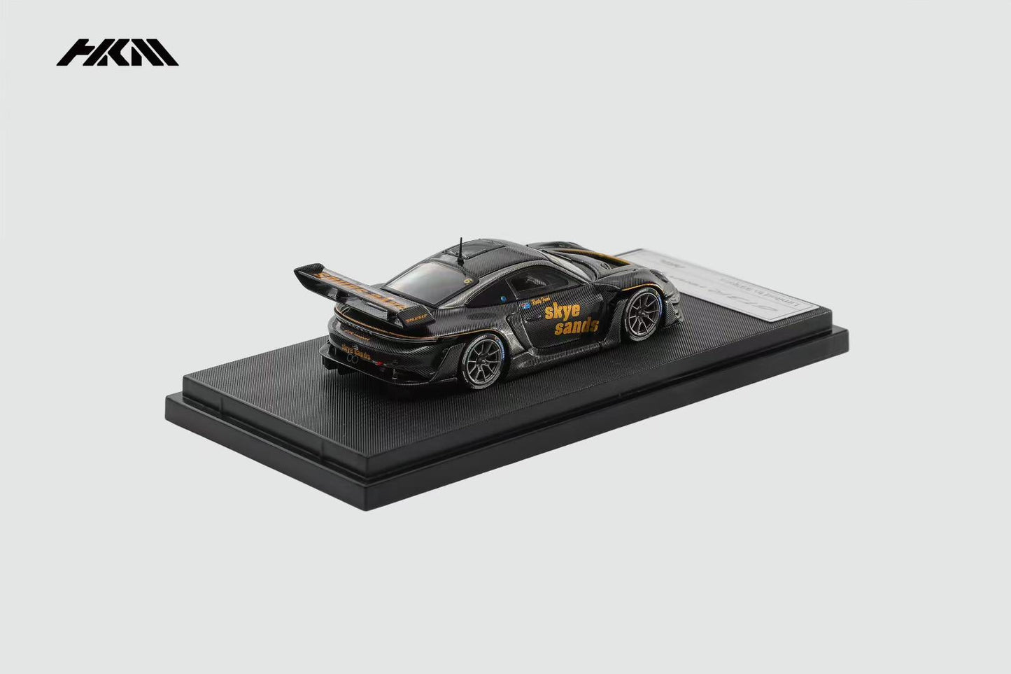 HKM 1:64 911 (992) GT3 R Rennsport Single Seat Track Edition Brumos Spoiler Skye Sands Black Carbon