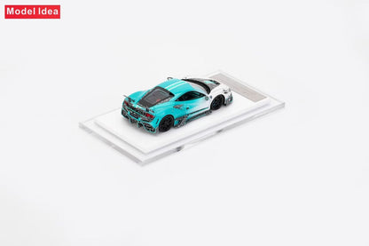 [Premium Resin Model] Model Idea 1:64 Ferrari F8 Tributo Mansory Custom F8XX Blue White Limited to 299 Pieces