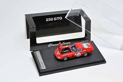 Classic Lover 1:64 250 GTO #22 Rosso Corsa Enquipe Nationale Belge & 1962 Le Mans 24H 3rd Position Openable Front Hood Detailed Engine