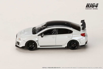 Hobby Japan 1/64 SUBARU WRX STI S208 Nurburgring NBR Challenge Package Crystal White Pearl (Comes with Engine Display Model)