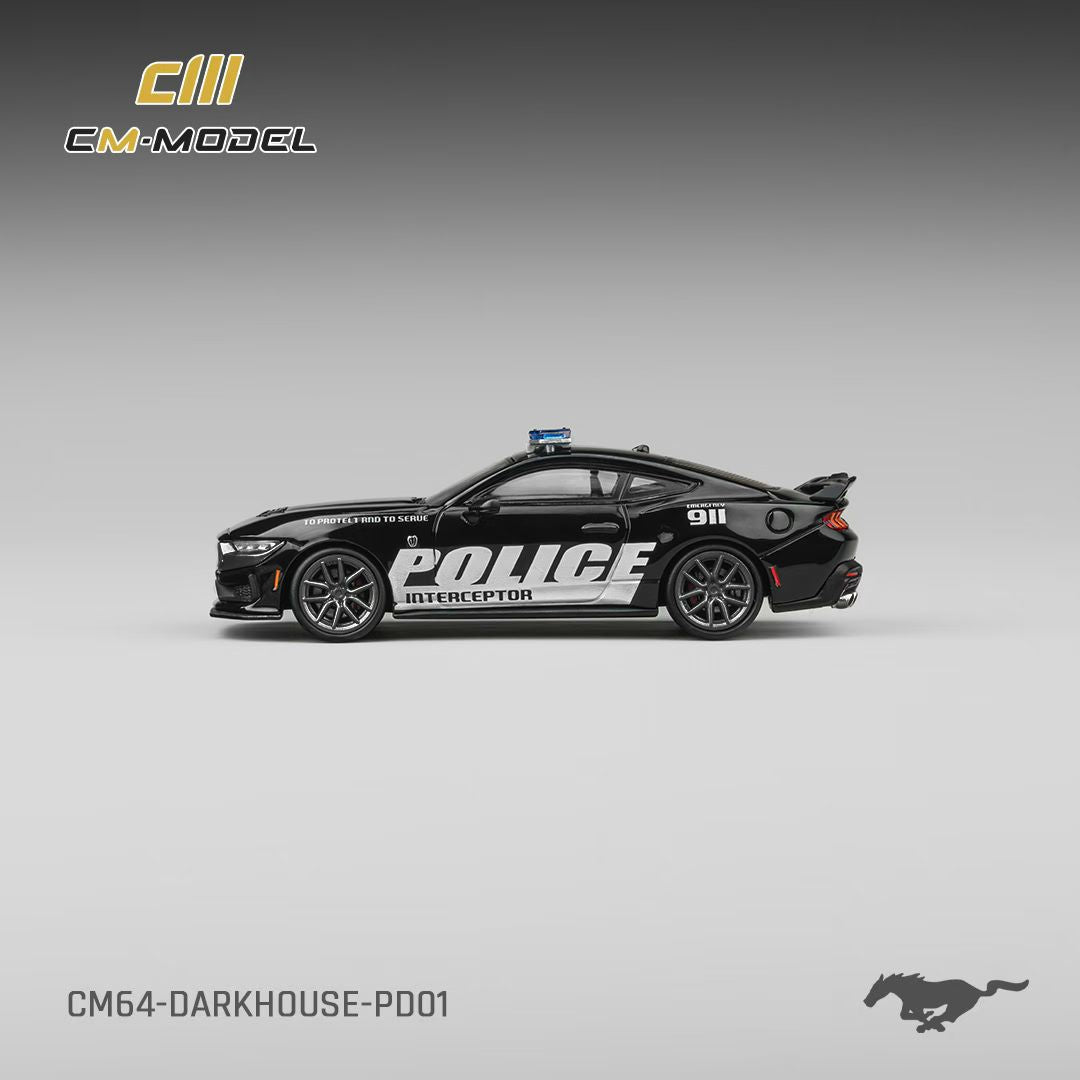 CM Model 1:64 Mustang Mk7 S650 Dark Horse Low Tail Spoiler Police Car
