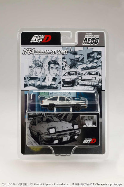 Hobby Japan x JDM64 1:64 Toyota SPRINTER TRUENO (AE86) / INITIAL D Takumi Fujiwara vs Takeshi Nakazato (with 2 Collector Cards)