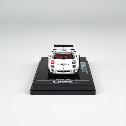 INNO64 1:64 LBWK F40 COLLET White in Premium Box Packaging (Chance of a Red Chase Car) (IN64-LBWKF40-COLLET)