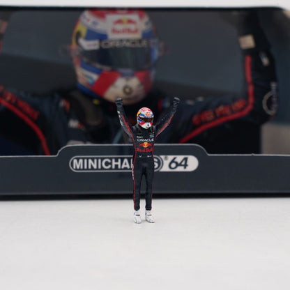 MINICHAMPS 1:64 ORACLE RED BULL RACING RB21 - MAX VERSTAPPEN - WINNER EMILIA-ROMAGNA GP 2025  With FIGURINE, 2X PITBOARD AND POSITION BOARD