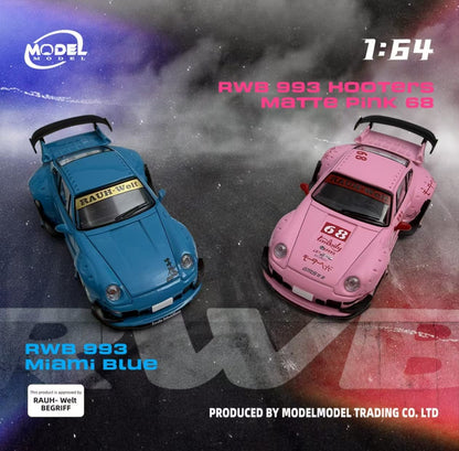 Model Model 1:64 RWB 993 Hooters Matt Pink 68 in Blister Packaging