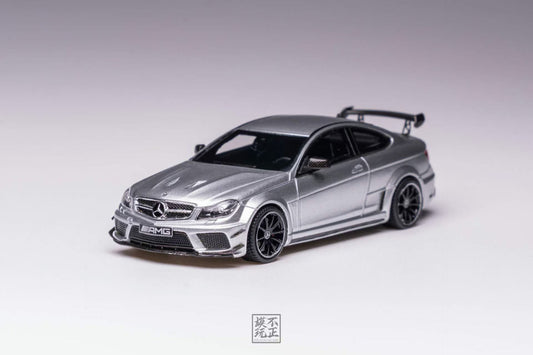 [Premium Resin Model] Car Lounge 1:64 Mercedes-Benz C63 Black Series C-Class W205 Iridium Silver Premium Box Packaging (Limited to 399 Pieces)