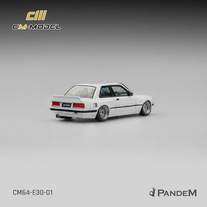 CM Model 1:64 M3 Mk1 E30 Sedan Pandem Rocket Bunny Pearl White with Extra Wheel-Set